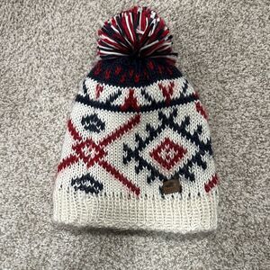 Nordic Knit Pom-Pom Winter Hat - Red, Blue, Cream, White Men’s Coal Toque Beanie